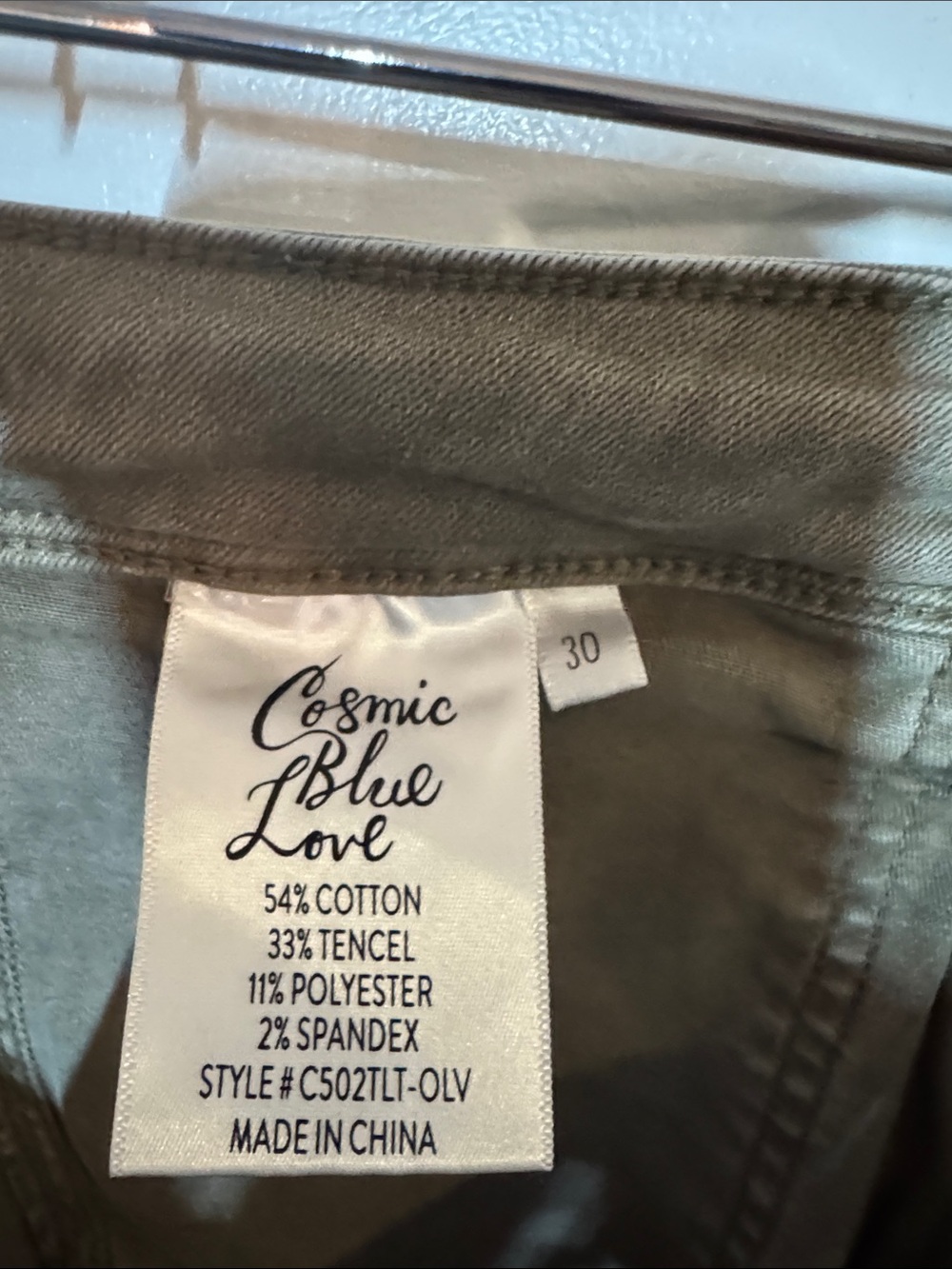Slim Utility Skinny Pants in Olive Green - Picture 4 of 4